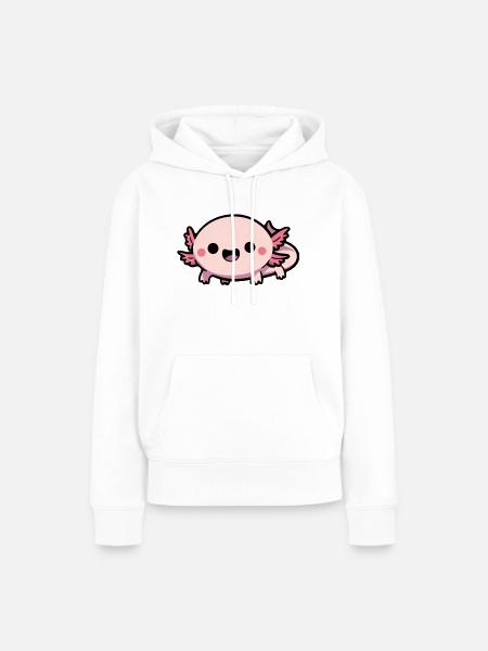 Süßer Chibi Axolotl - Frauen Premium Bio Hoodie - Weiß
