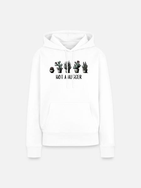Kein Umarmer - Frauen Premium Bio Hoodie - Weiß