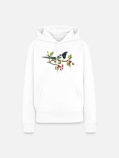 Bunter Vogel - Frauen Premium Bio Hoodie - Weiß