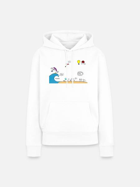 Tsunami - Frauen Premium Bio Hoodie - Weiß