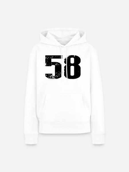 58 Zahl Trikot - Frauen Premium Bio Hoodie - Weiß