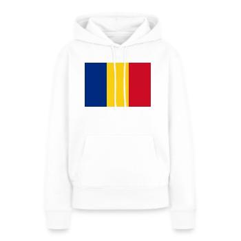 Roumanie, la Roumanie, drapeau, drapeau - Sweat à capuche Premium bio Femme - blanc - Devant - Julia (174cm)