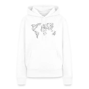Weltkarte - Frauen Premium Bio Hoodie - Weiß - Vorne - Julia (174cm)