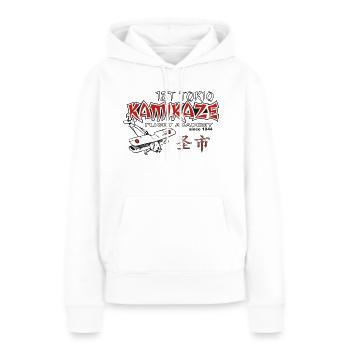 Kamikaze - Frauen Premium Bio Hoodie - Weiß - Vorne - Julia (174cm)