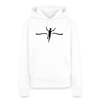 Läufer Sieger - Frauen Premium Bio Hoodie - Weiß - Vorne - Julia (174cm)