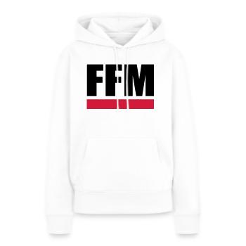 FFM - Frankfurt am Main - Frauen Premium Bio Hoodie - Weiß - Vorne - Julia (174cm)