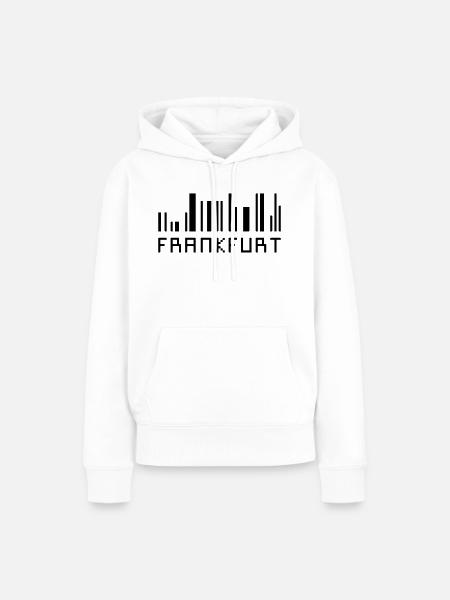 Frankfurt Skyline Barcode - Hessen - Frauen Premium Bio Hoodie - Weiß