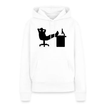 Boss relax - Frauen Premium Bio Hoodie - Weiß - Vorne - Julia (174cm)