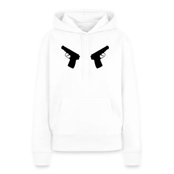 Pistolen - Frauen Premium Bio Hoodie - Weiß - Vorne - Julia (174cm)