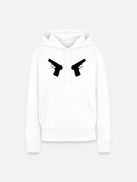 Pistolen - Frauen Premium Bio Hoodie - Weiß