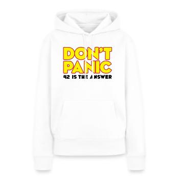 Ne paniquez pas - ne paniquez pas - 42 est la - Sweat à capuche Premium bio Femme - blanc - Devant - Julia (174cm)