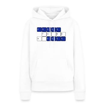 Je suis un geek, je suis un nerd, freak, nerd, - Sweat à capuche Premium bio Femme - blanc - Devant - Julia (174cm)