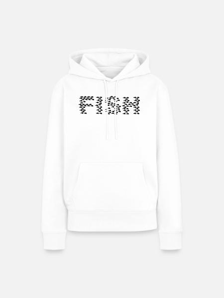 Fischschwarm / fish swarm (1c) - Frauen Premium Bio Hoodie - Weiß