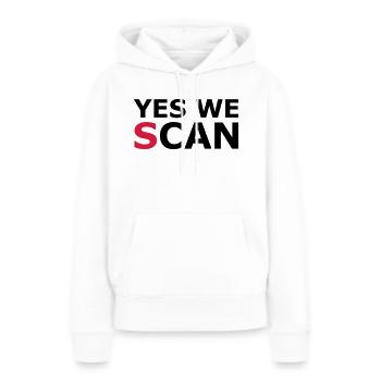 Oui, nous (s) peut - Sweat à capuche Premium bio Femme - blanc - Devant - Julia (174cm)