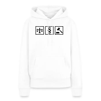 Richter - Frauen Premium Bio Hoodie - Weiß - Vorne - Julia (174cm)