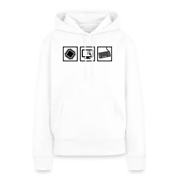Programmeur - Sweat à capuche Premium bio Femme - blanc - Devant - Julia (174cm)