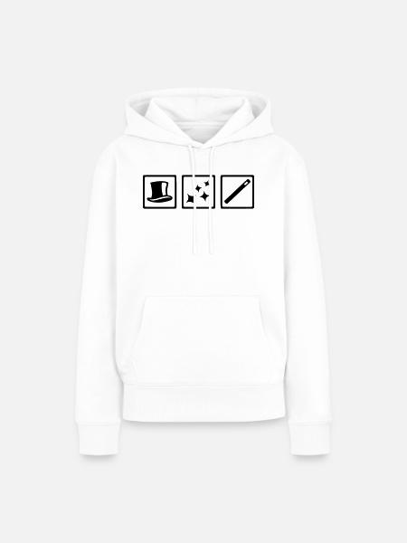 Zauberer - Frauen Premium Bio Hoodie - Weiß