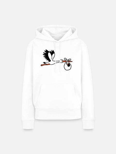 Storch - Frauen Premium Bio Hoodie - Weiß