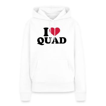 Quad - Frauen Premium Bio Hoodie - Weiß - Vorne - Julia (174cm)