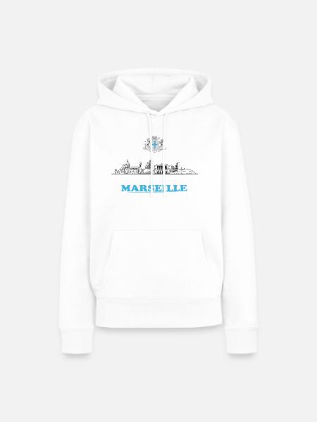 T.Shirt Marseille - Sweat à capuche Premium bio Femme - blanc
