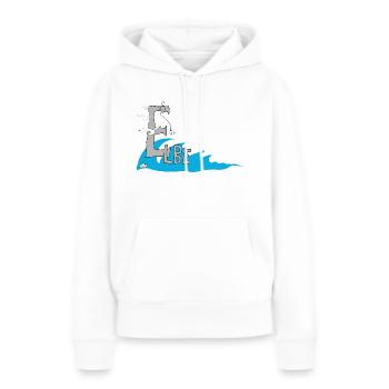 Elbe - Frauen Premium Bio Hoodie - Weiß - Vorne - Julia (174cm)