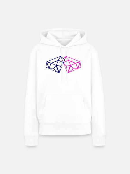diamonds - Frauen Premium Bio Hoodie - Weiß
