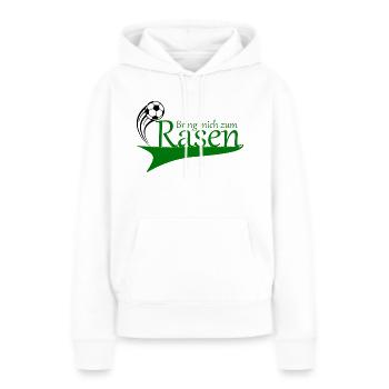 Bring mich zum Rasen - Frauen Premium Bio Hoodie - Weiß - Vorne - Julia (174cm)
