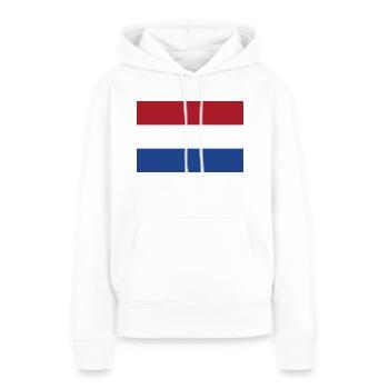 Drapeau Pays Bas (Hollande) / Holland flag - Sweat à capuche Premium bio Femme - blanc - Devant - Julia (174cm)