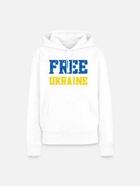 Free Ukraine - Frauen Premium Bio Hoodie - Weiß
