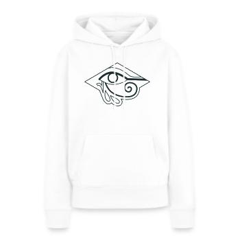 Œil de RA symbole égyptien - Sweat à capuche Premium bio Femme - blanc - Devant - Julia (174cm)