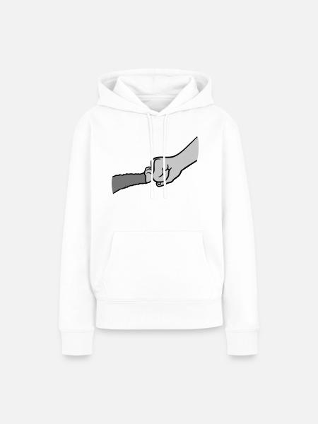 Katze Brofist Fist Pump - Frauen Premium Bio Hoodie - Weiß