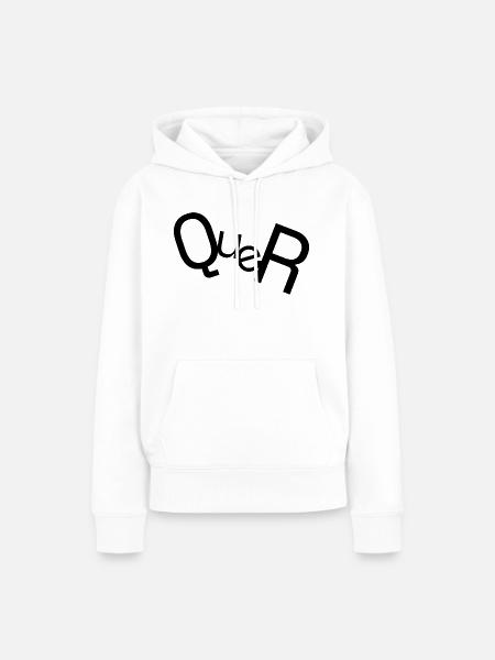QUER - Frauen Premium Bio Hoodie - Weiß