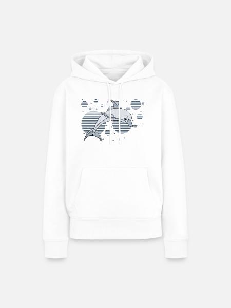 Delfin - Frauen Premium Bio Hoodie - Weiß