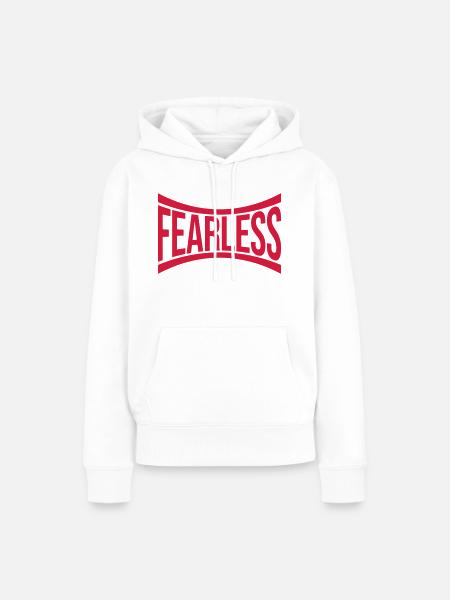 fearless Text Zitat Design - Frauen Premium Bio Hoodie - Weiß