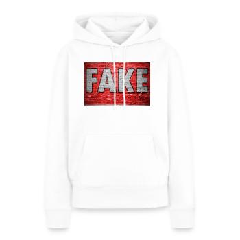 Faux graffiti de mur de briques - Sweat à capuche Premium bio Femme - blanc - Devant - Julia (174cm)
