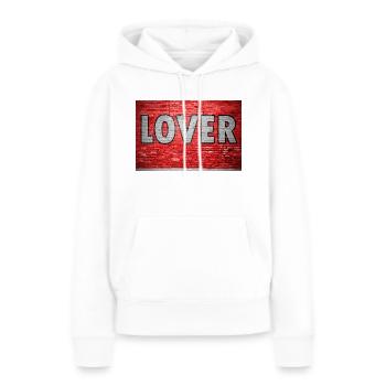 Amoureux Graffiti Mur de briques - Sweat à capuche Premium bio Femme - blanc - Devant - Julia (174cm)