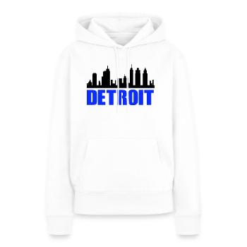 Detroit - Frauen Premium Bio Hoodie - Weiß - Vorne - Julia (174cm)