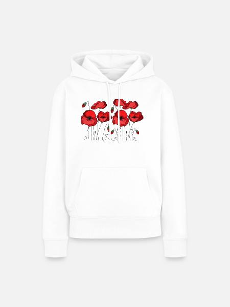 Blumen - Frauen Premium Bio Hoodie - Weiß