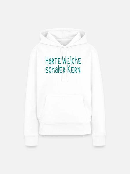 Harte Weiche Schaler Kern - Frauen Premium Bio Hoodie - Weiß