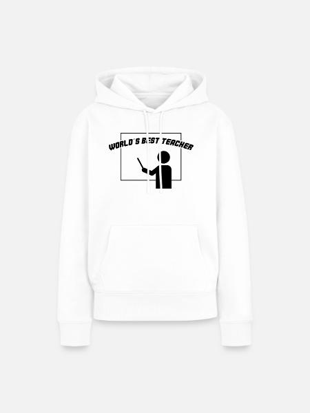 worlds best teacher - Frauen Premium Bio Hoodie - Weiß