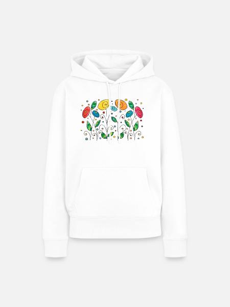 Blumen - Frauen Premium Bio Hoodie - Weiß