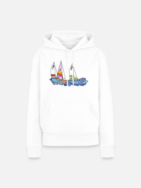 Segelboote - Frauen Premium Bio Hoodie - Weiß
