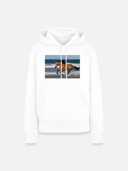 Pferde, Isibat - Frauen Premium Bio Hoodie - Weiß