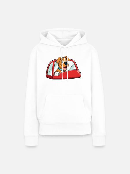 Fröhliche Boxer-Toasting-Kunst - Frauen Premium Bio Hoodie - Weiß