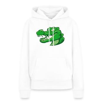 Walter das Krokodil - Frauen Premium Bio Hoodie - Weiß - Vorne - Julia (174cm)