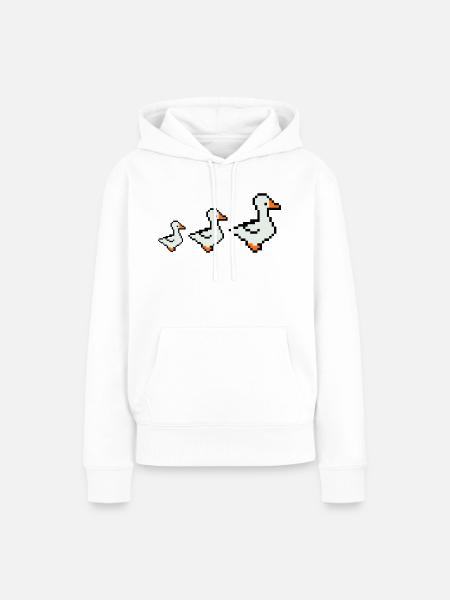 pixel enten - Frauen Premium Bio Hoodie - Weiß