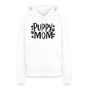chiot chien - Sweat à capuche Premium bio Femme - blanc - Devant - Julia (174cm)
