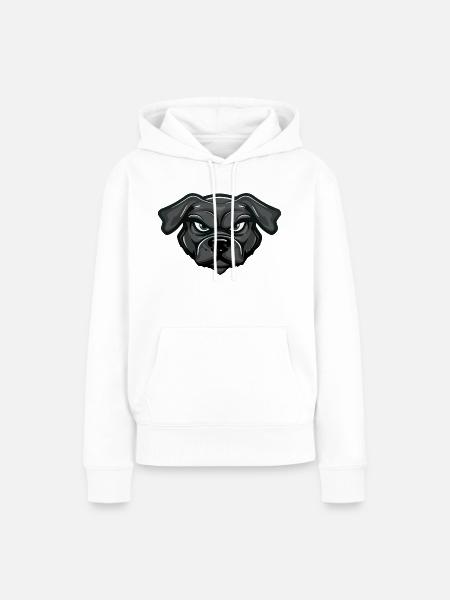 hund comic kopf - Frauen Premium Bio Hoodie - Weiß