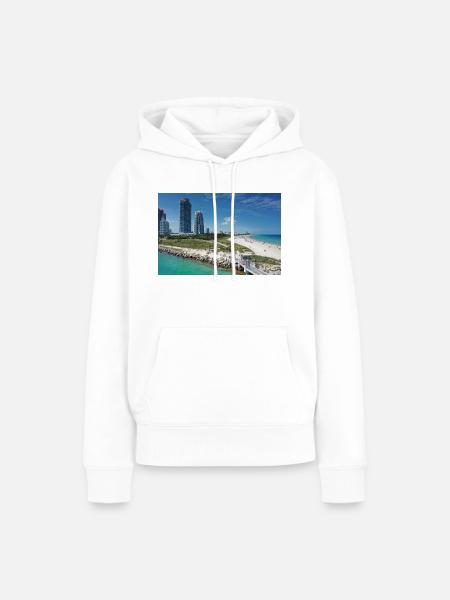 Miami Beach Piermit Wolkenkratzer - Frauen Premium Bio Hoodie - Weiß