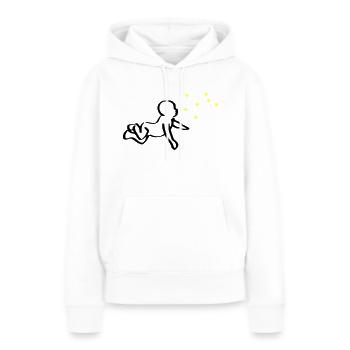 ReNaissance bébé noir Phoenix jaune - Sweat à capuche Premium bio Femme - blanc - Devant - Julia (174cm)